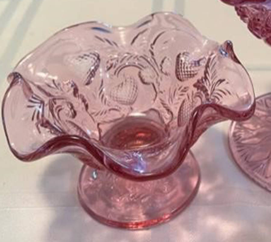 Dusty Rose 5" Round Crimped Bowl by Fenton-1