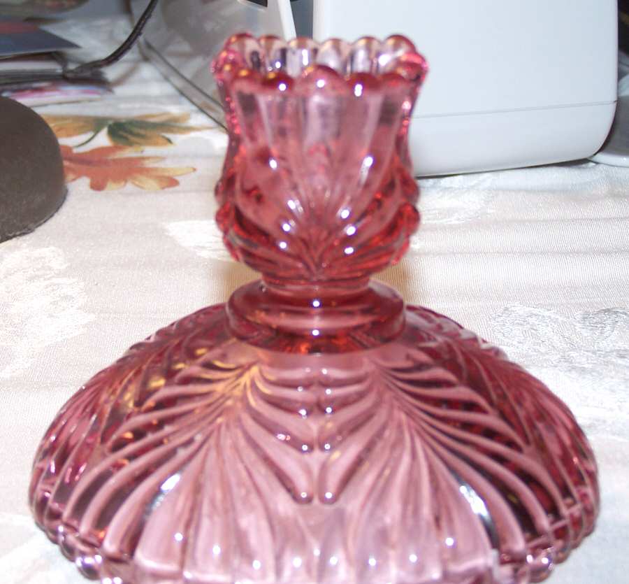 Dusty Rose Single Light Candlestick by Fenton-1