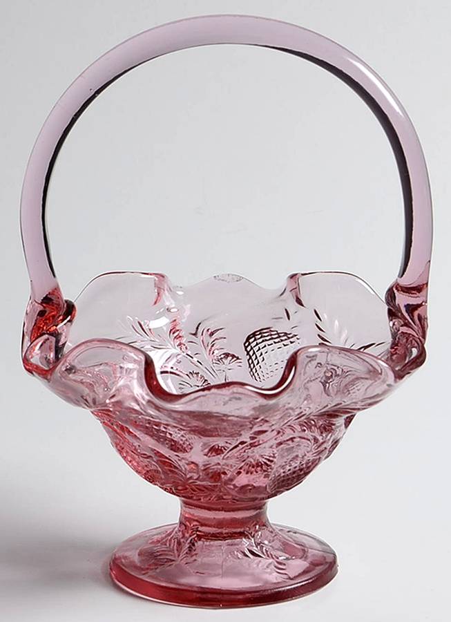 Dusty Rose #9537 Strawberry 6" Basket by Fenton-1