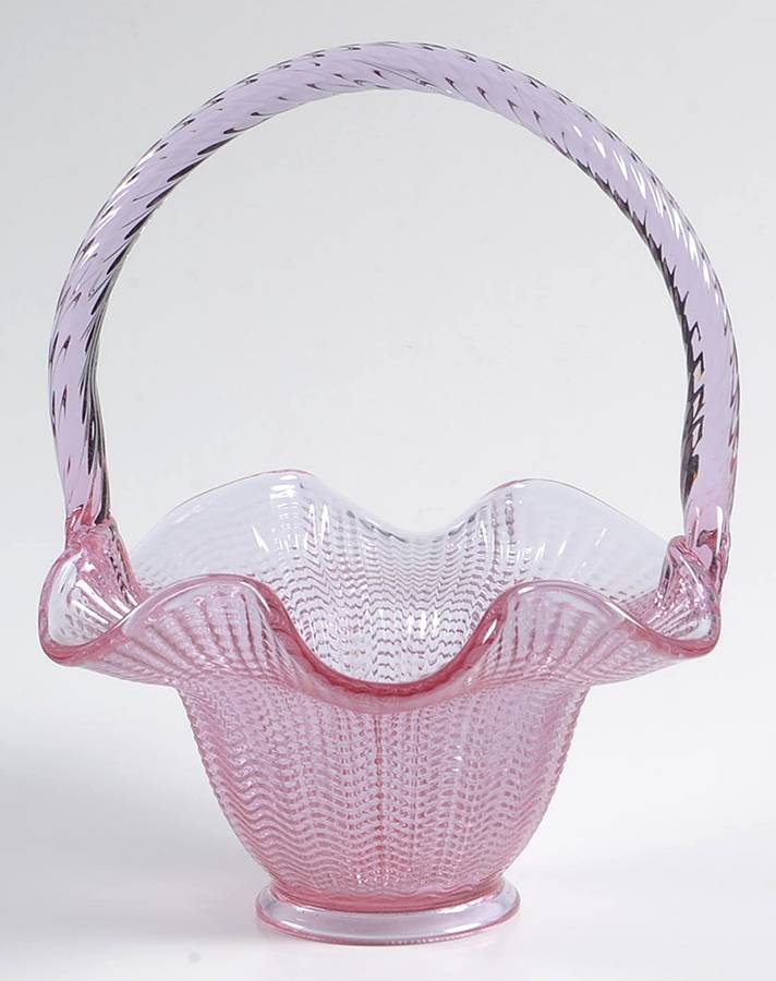 Dusty Rose #6830 Silverton 7" Basket by Fenton-1