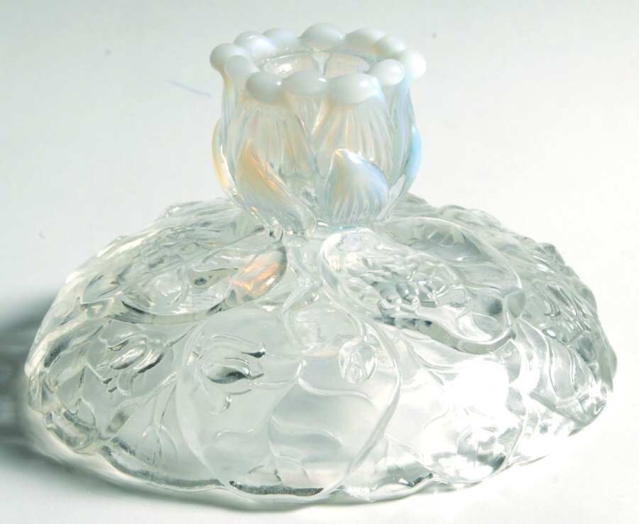 Water Lily French (Opalescent) Single Light Candlestick by Fenton-1