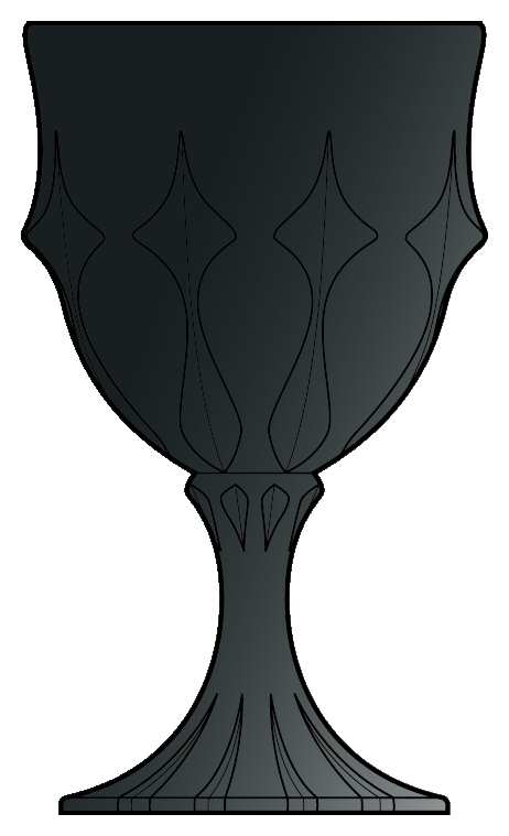 Valencia Black Water Goblet by Fenton-1