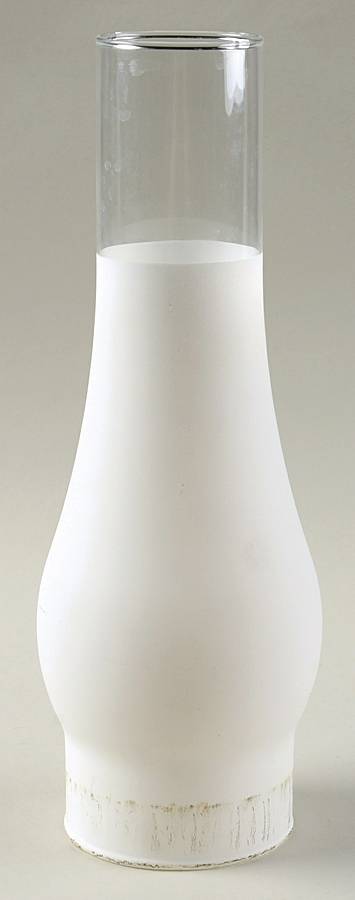 Log Cabin on Custard Satin Chimney for Student Lamp by Fenton-1