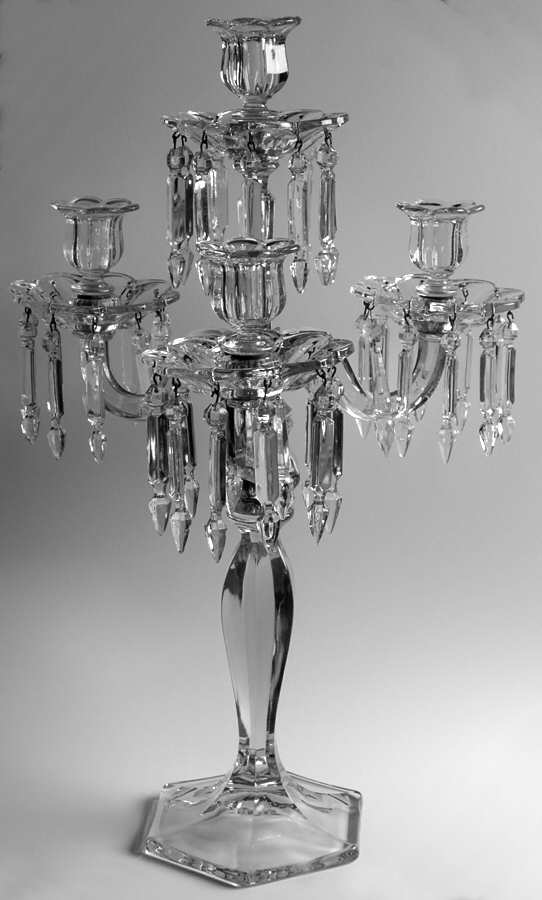 Candelabras 4 Light Candelabra W/4 Bobeche & 40 Prisms by Fostoria-1