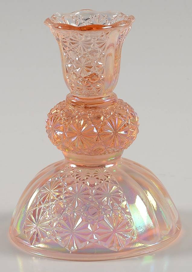 Dusty Rose (Carnival) Single Light Candlestick by Fenton-1