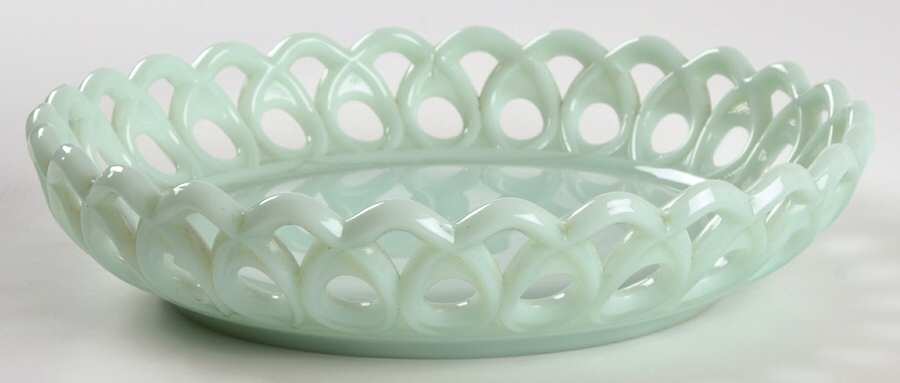 Lacy Edge Turquoise 7" Shallow Round Bowl by Fenton-1