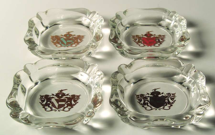 Camelot Ashtray - Set of 4 Motifs by Federal Glass -1