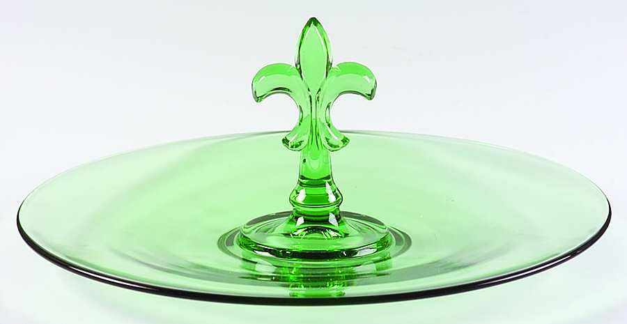 2287 Green Center Handle Tray by Fostoria-1