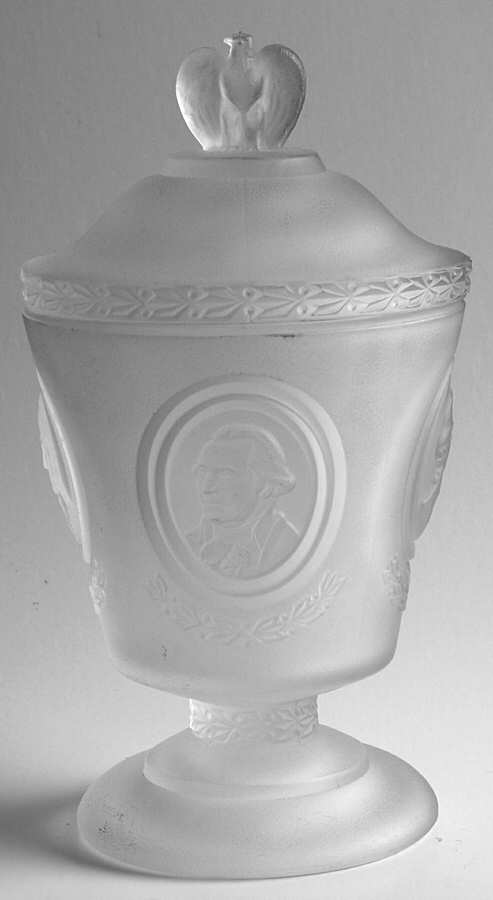 Patriot Crystal Satin Candy Jar & Lid by Fenton-1