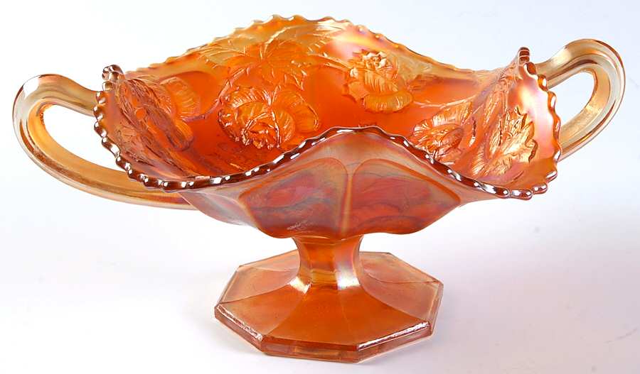 Wreath of Roses Marigold Footed Bon Bon by Fenton-1