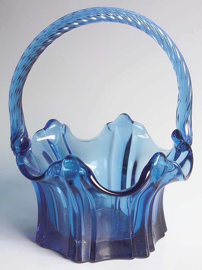 Blue Royale #9544 Vulcan 8" Basket by Fenton-1