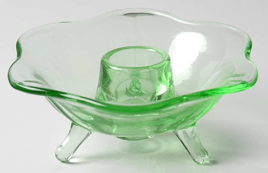 848 Green Single Light Candlestick by Fenton-1