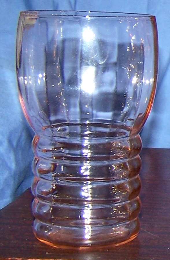 Tudor Ring Pink 12 Oz Flat Tumbler by Federal Glass -1