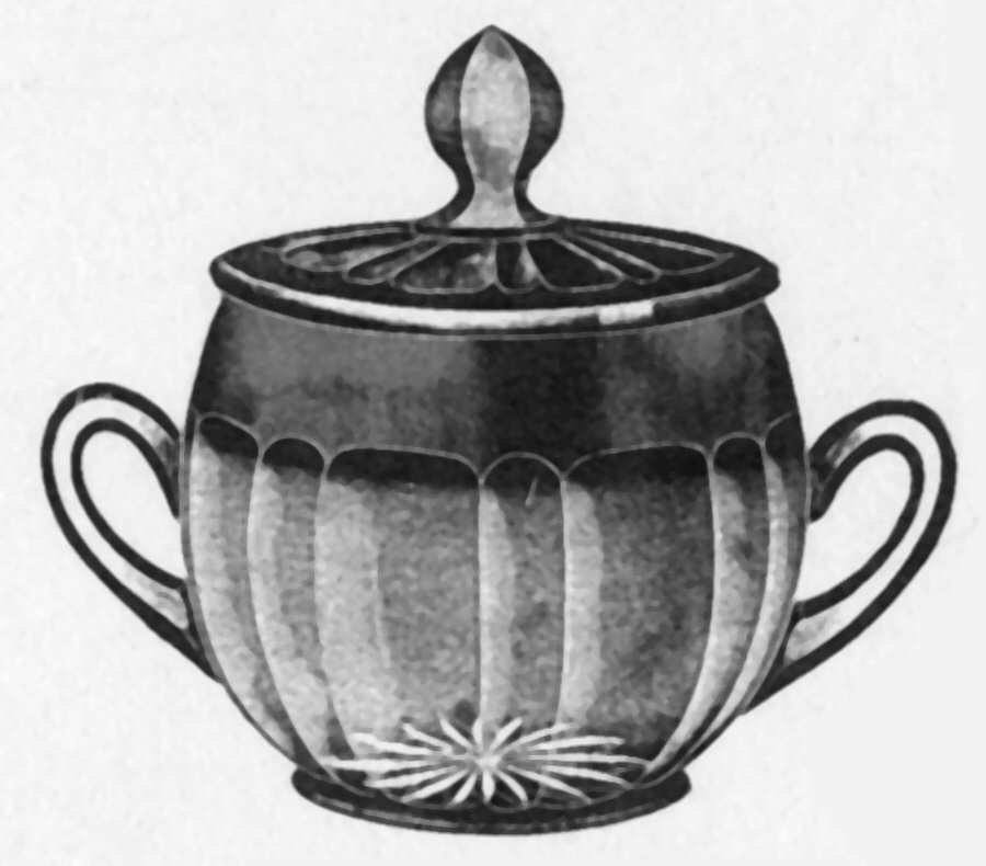 Vogue Clear (Stem 2106) Sugar Bowl & Lid by Fostoria-1