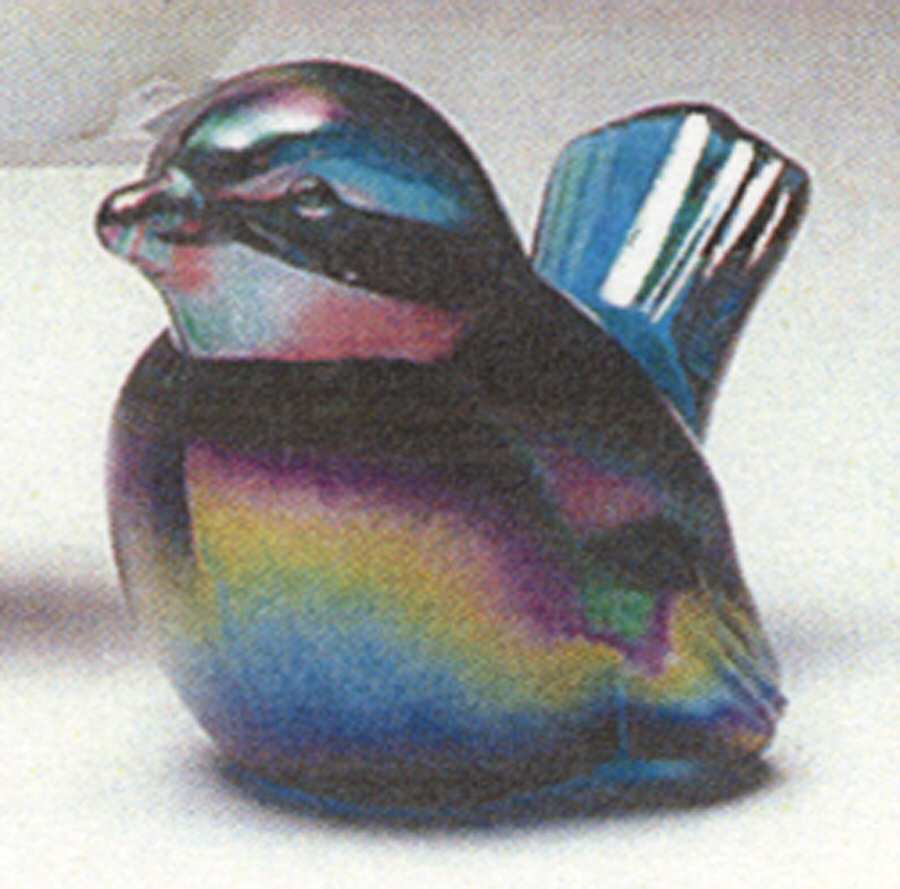 Teal Marigold #5163 Small Bird by Fenton-1