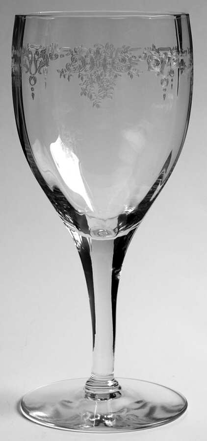 Etch 210 (Stem #863) Optic Water Goblet by Fostoria-1