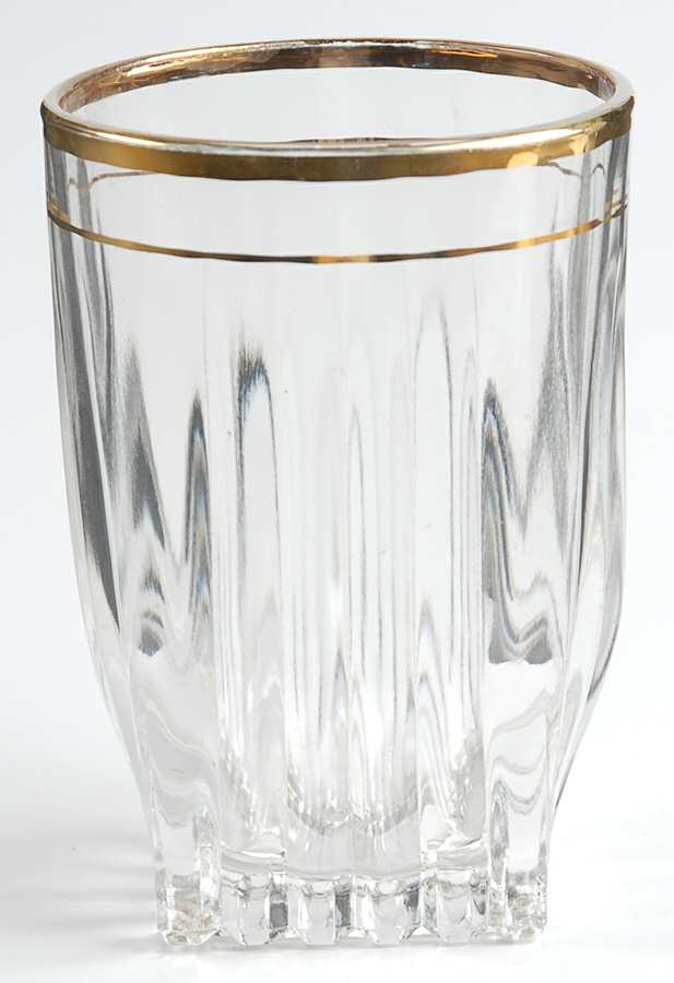 Park Avenue (Gold Trim) 8 Oz Flat Tumbler by Federal Glass -1