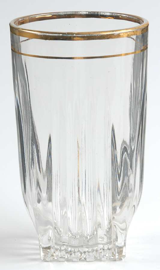 Park Avenue (Gold Trim) 12 Oz Flat Tumbler by Federal Glass -1