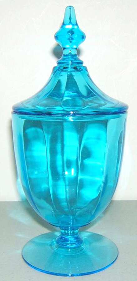 2219 Electric Blue Candy Jar & Lid by Fostoria-1