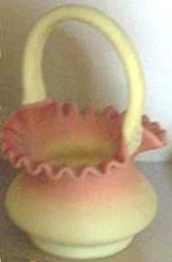 Burmese Satin #7437 7" Basket by Fenton-1