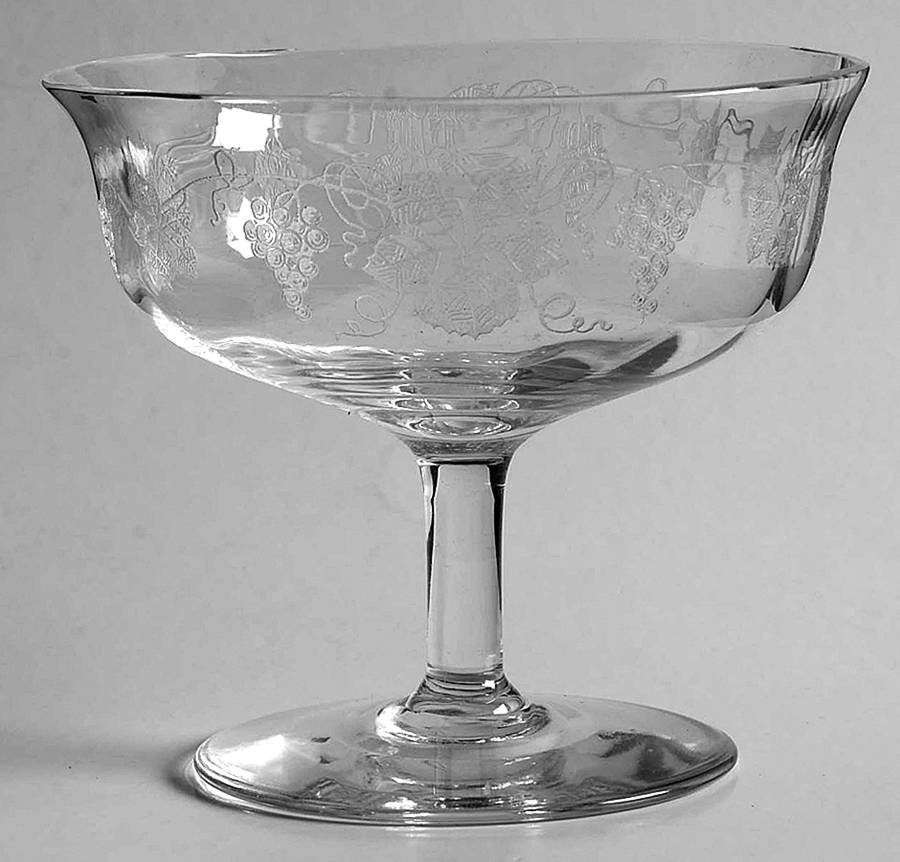 New Vintage Grape (Optic, Stem 858, Etch 227) Low Sherbet by Fostoria-1