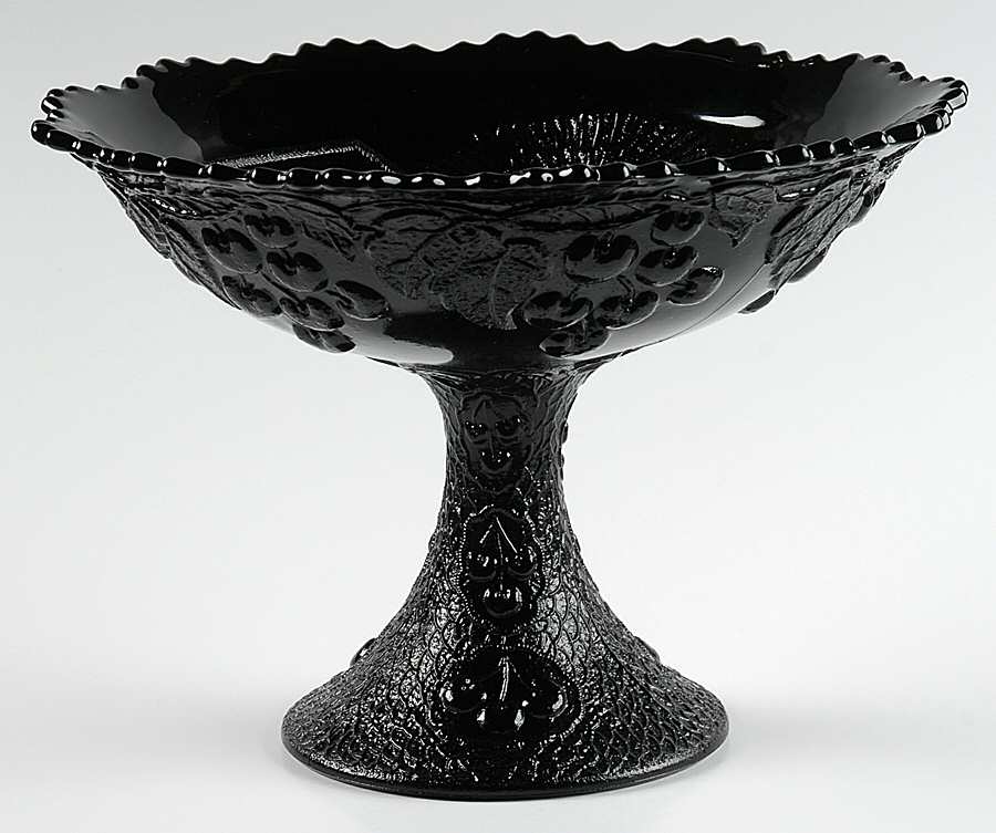 Mikado Black Round Compote (Height X Width) by Fenton-1