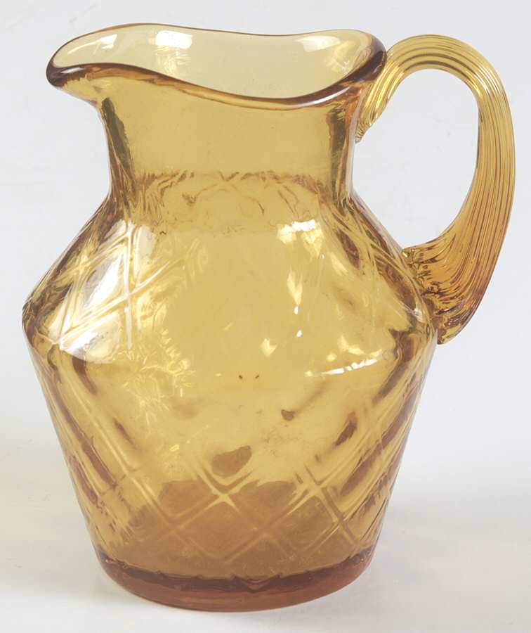 Diamond Optic Colonial Amber 10 Oz Pitcher by Fenton-1