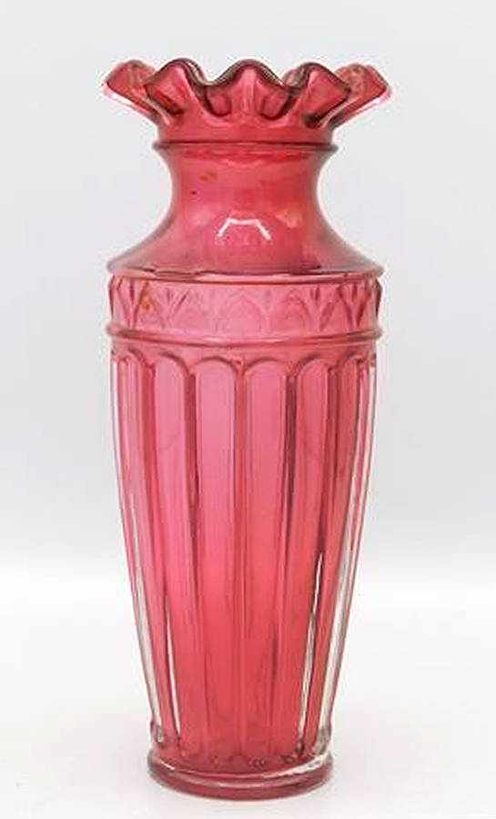 Country Cranberry 7" Flower Vase by Fenton-1