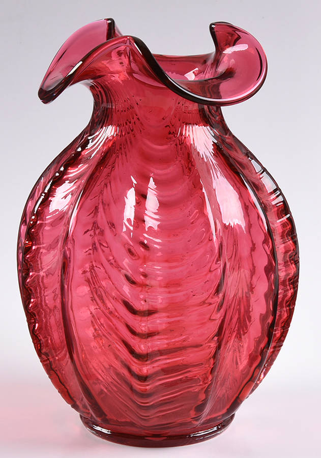 Country Cranberry 7" Flower Vase by Fenton-1