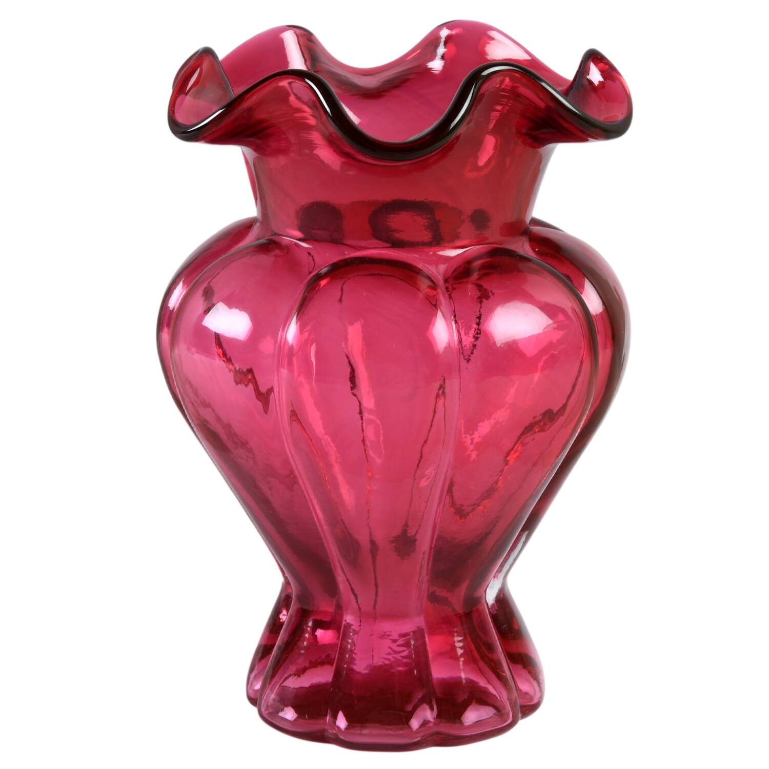 Country Cranberry 7" Flower Vase by Fenton-1