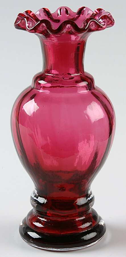 Country Cranberry 6" Flower Vase by Fenton-1