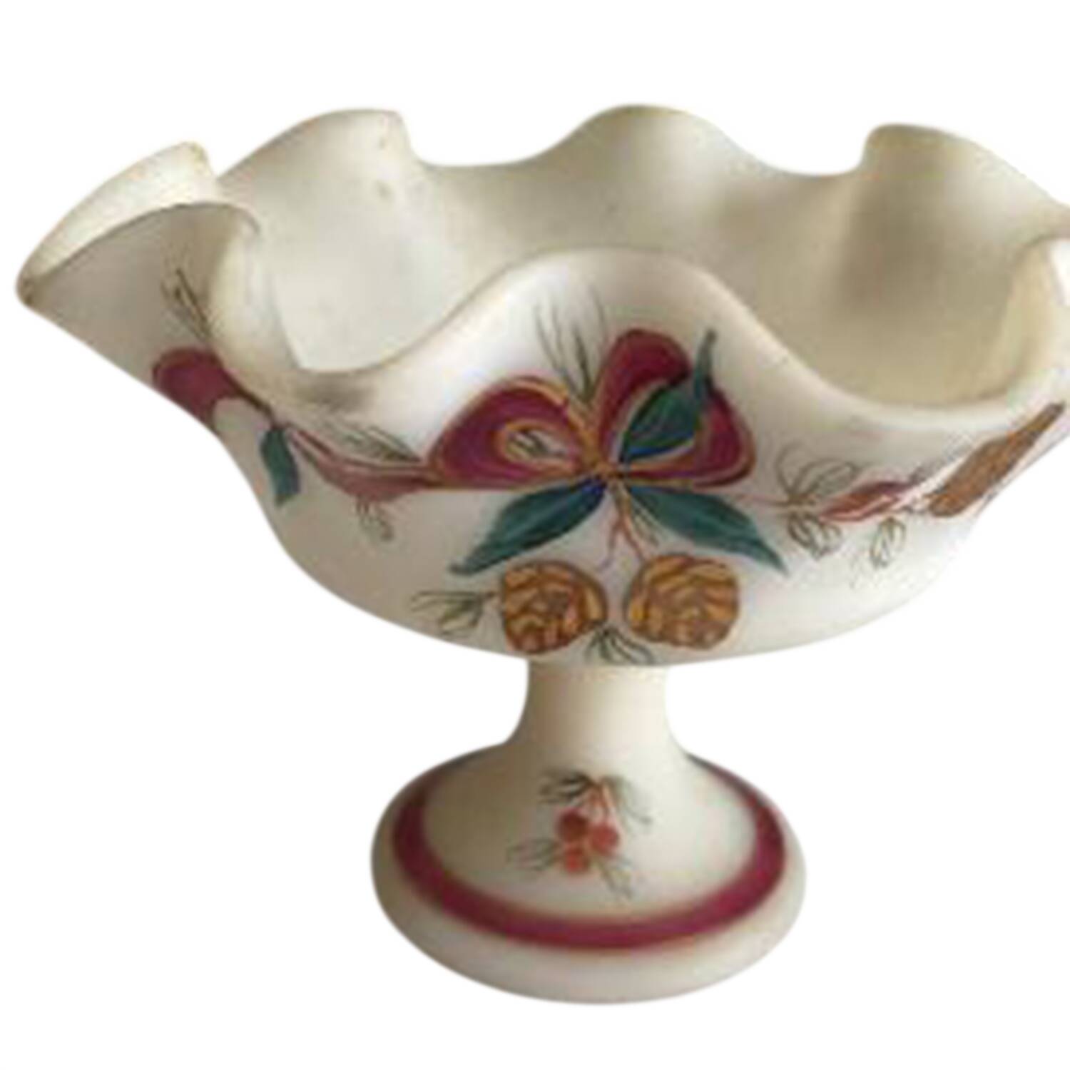 Golden Pine Cones Compote by Fenton-1