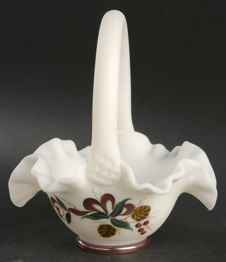 Golden Pine Cones #2788 7" Basket by Fenton-1