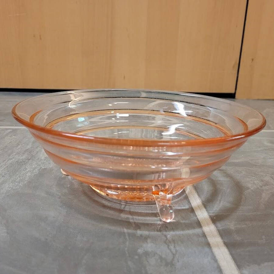 100 Pink 9" 3-Toed Footed Bowl by Fenton-1