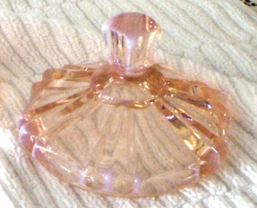 Peaches and Cream (Pink Opalescent) Lid for Candy Dish by Fenton-1