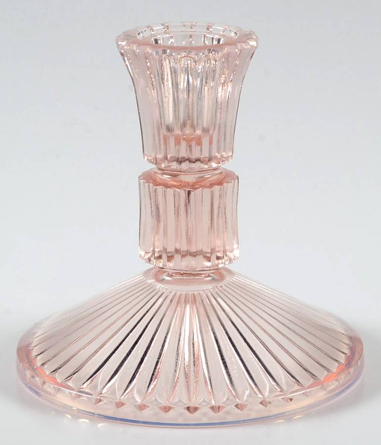 Peaches and Cream (Pink Opalescent) Single Light Candlestick by Fenton-1