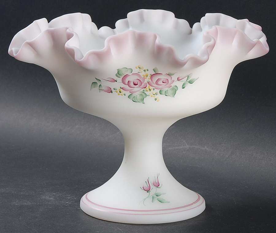 Rose Garden Round Compote (Height X Width) by Fenton-1