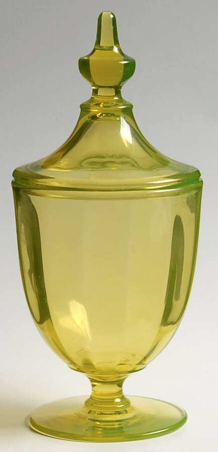 2219 Canary (Yellow) Candy Jar & Lid by Fostoria-1