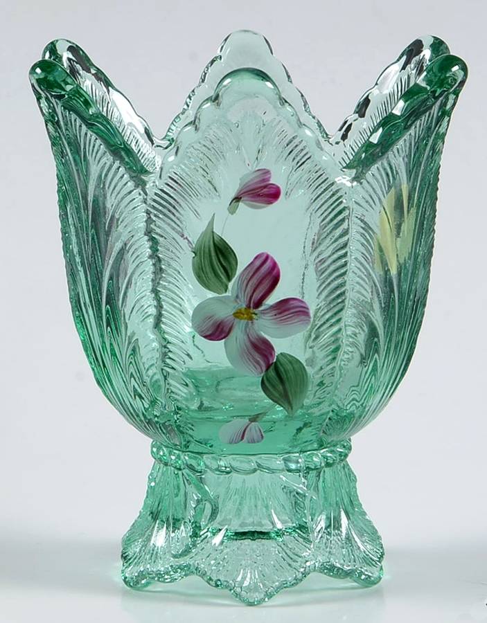 Vining Garden Sea Mist Green 2 Way Candleholder/Votive by Fenton-1