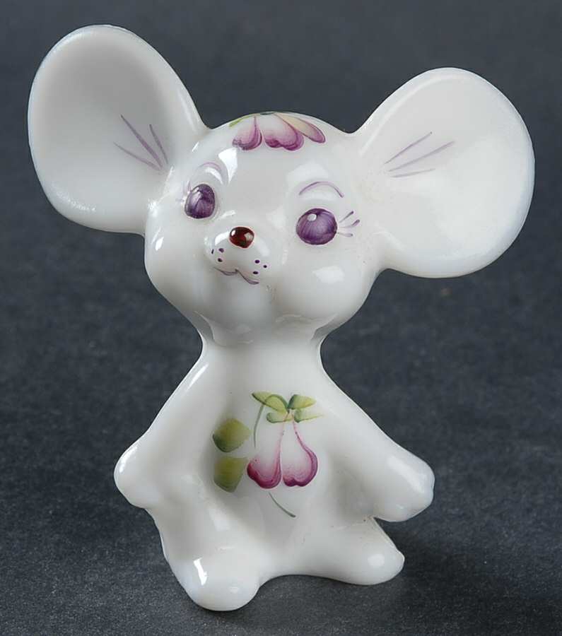 Pansies Mouse Figurine by Fenton-1