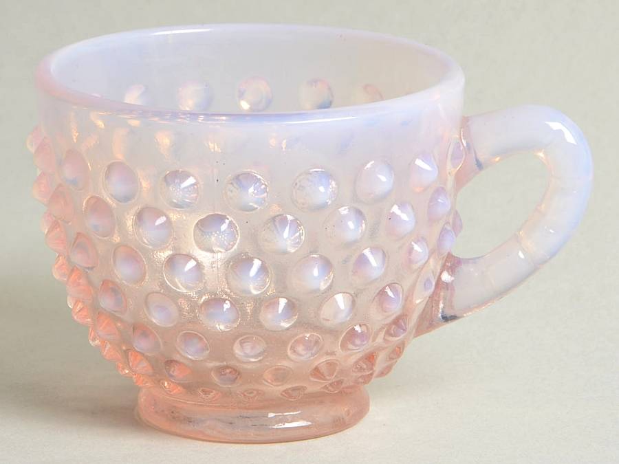 Hobnail Rose Magnolia Punch Cup by Fenton-1