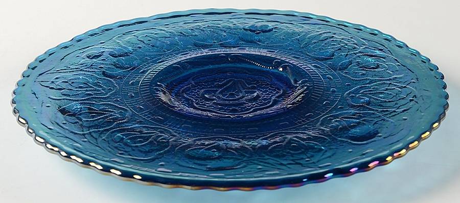 Persian Pearl (Blue Opalescent Iridized) Plate by Fenton-1