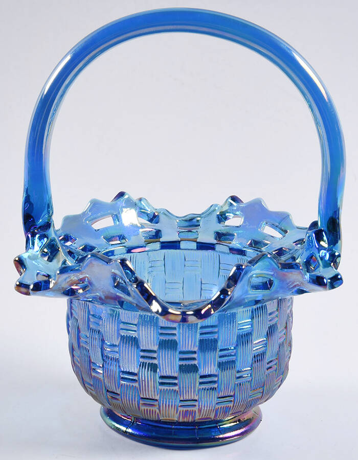Fenton Baskets #C8855iobasketweave Open Edge 6" Basket by Fenton-1