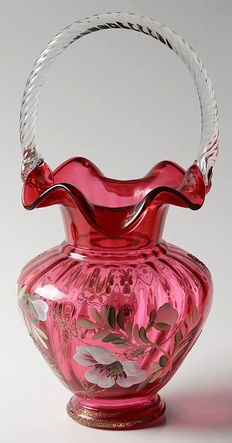 Fenton Baskets #CV2847U Rib Optic 10" Basket by Fenton-1