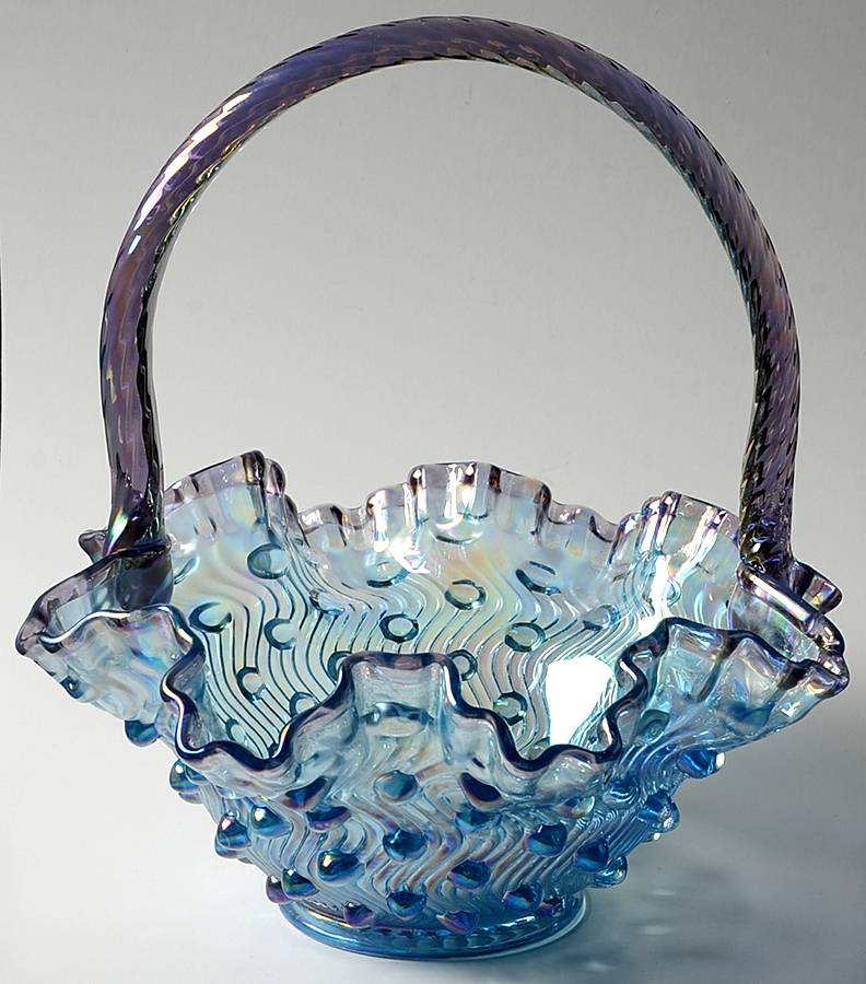 Fenton Baskets #C3032O9 Wave Hobnail Basket by Fenton-1