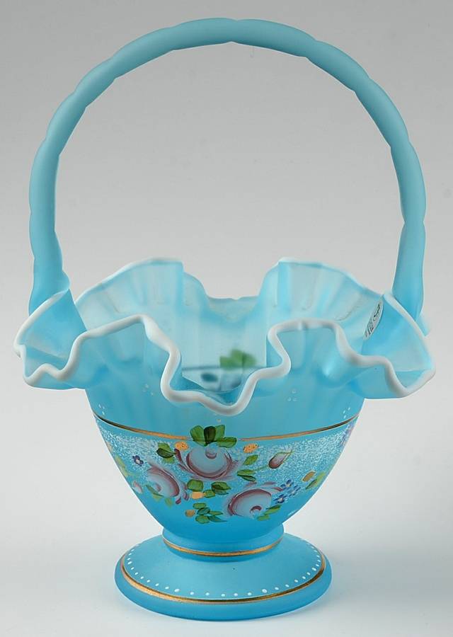 Fenton Baskets #Cv3783f Crests 9" Basket by Fenton-1