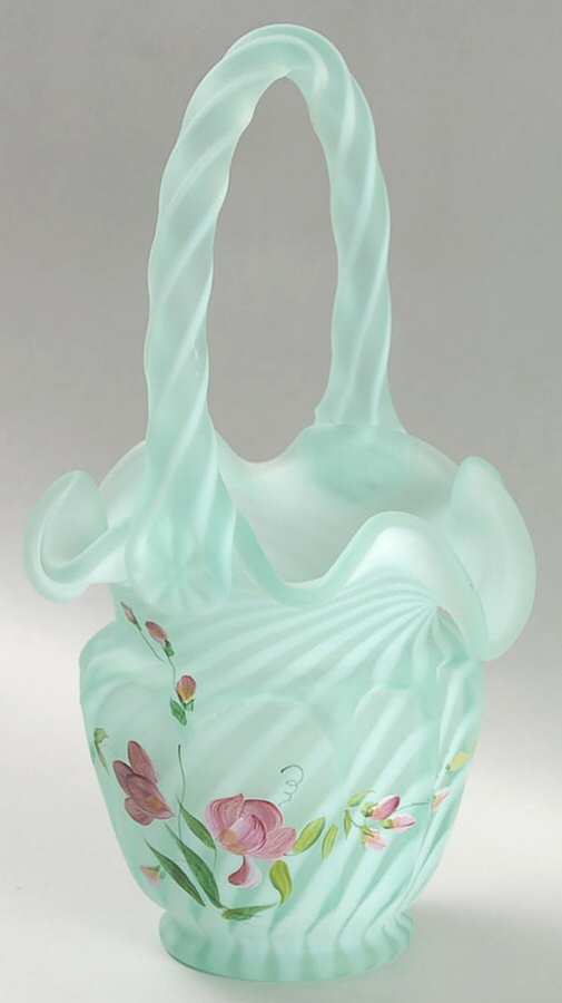 Fenton Baskets #CV146C7 Open Heart Arches 8" Basket by Fenton-1