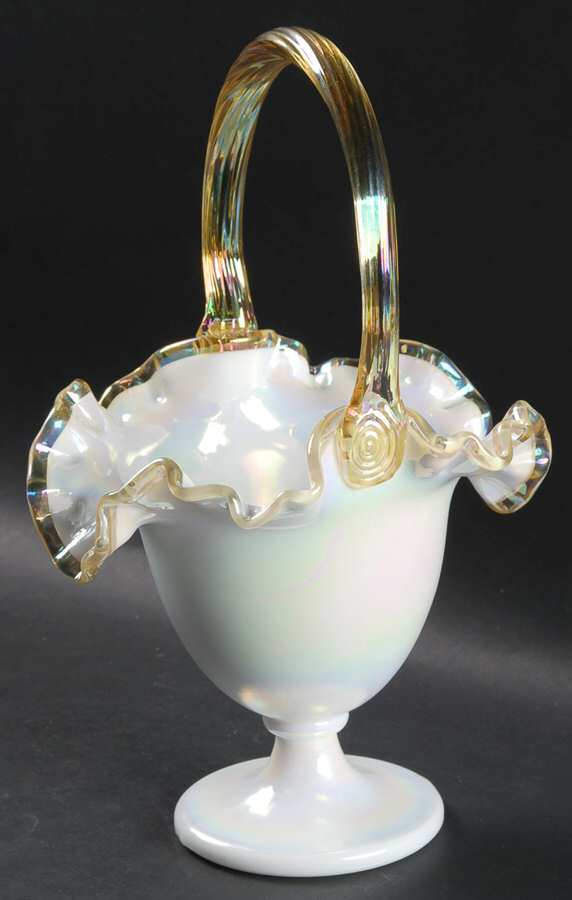 Fenton Baskets 10" Crests Basket by Fenton-1