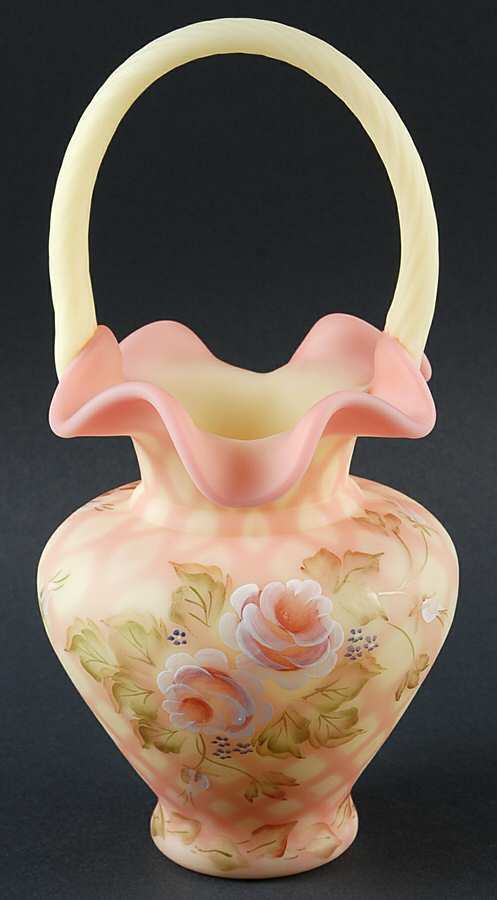 Fenton Baskets #V51468 Diamond Optic 10" Basket by Fenton-1