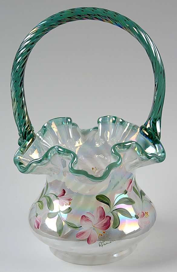 Fenton Baskets #CV098AZ Crests 8" Basket by Fenton-1